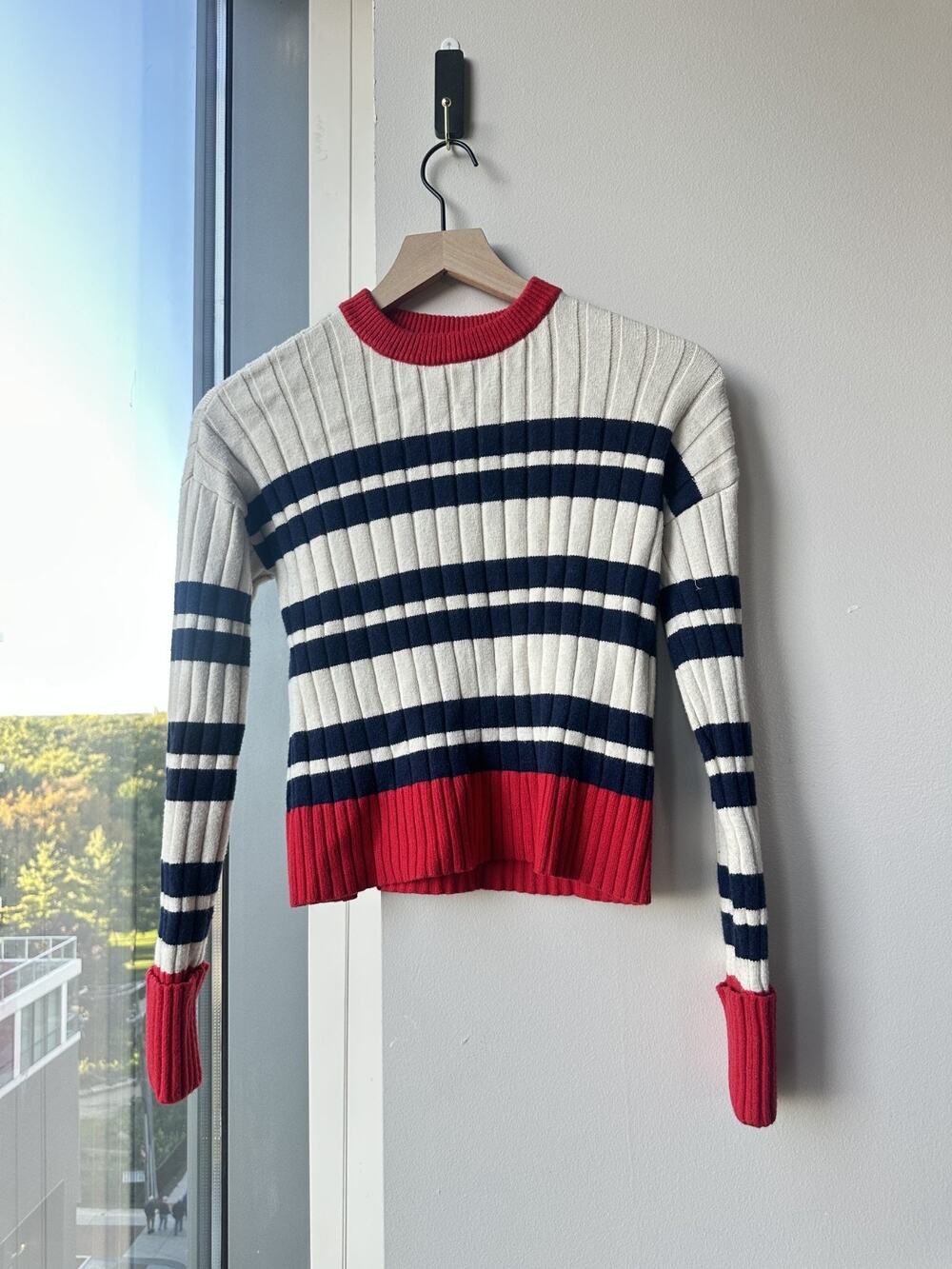 Maeva Anthropologie Rib Crew Compact Pullover Sweater Sz XXS